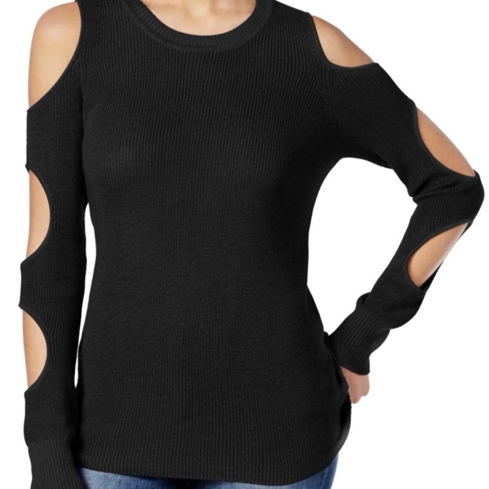 Hippie Rose Black Cutout Long Sleeve Top